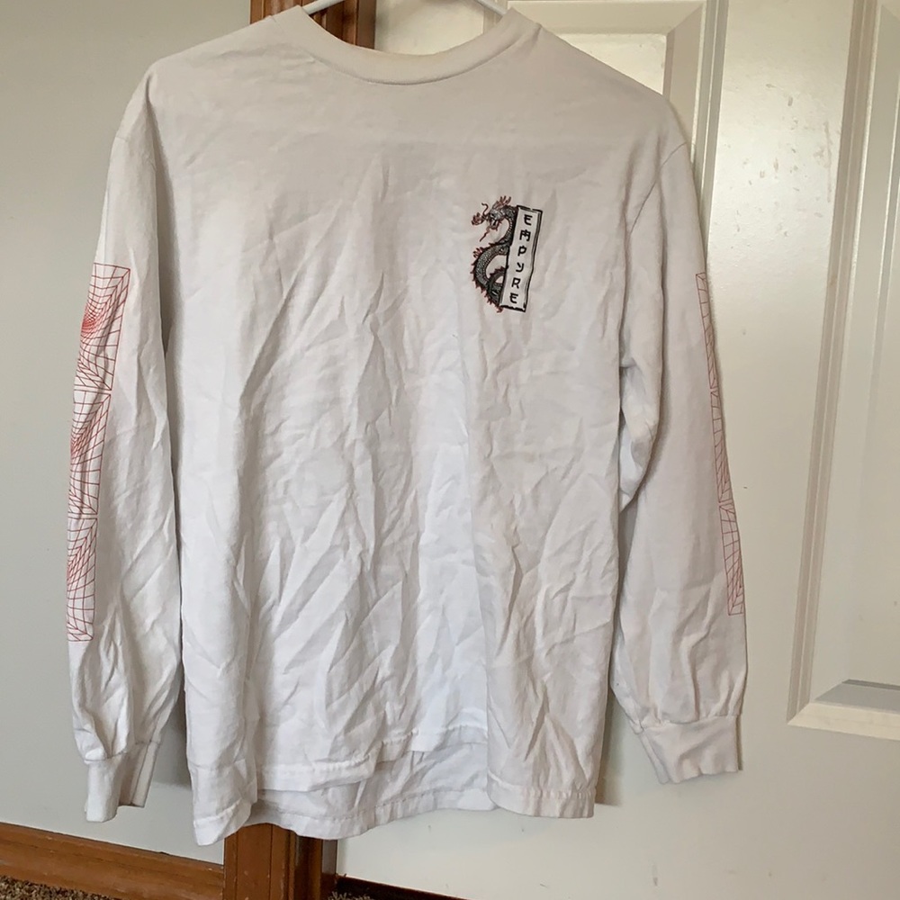 White long sleeve graphic Top Size M